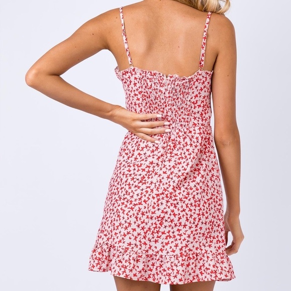 Princess Polly Deniz Mini Dress Blush Floral Size 6 NWT - Picture 4 of 8